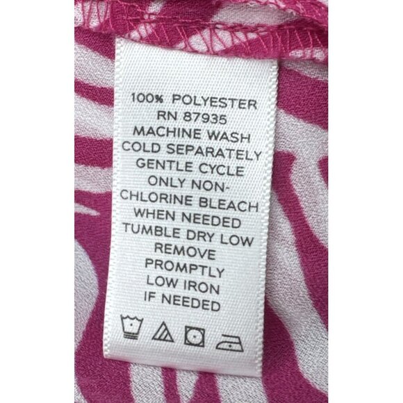 Susan Graver Pink White Polyester Semi Sheer Long Sleeve Top Blouse 2X - Picture 8 of 9